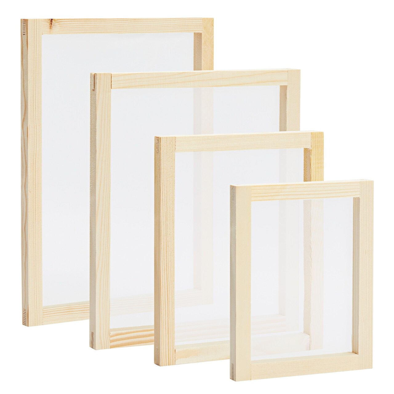 4-Piece Set Wood Silk Screen Printing Frame Kit for Beginners and